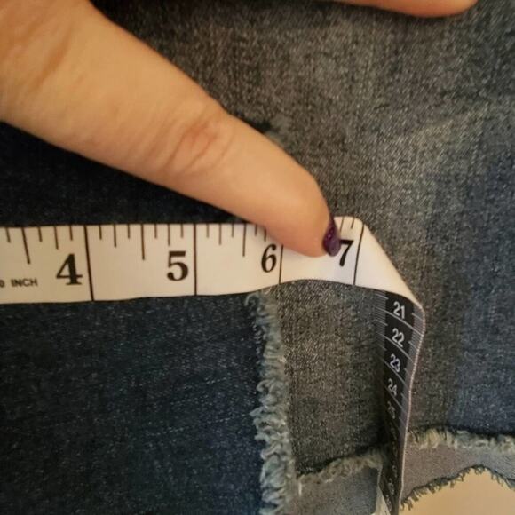 Denim Jean shorts raw hem plus size 20 - Picture 5 of 7